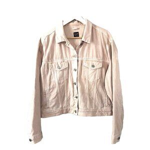 GAP VTG vibe XL Light Wash Denim Jacket Pastel Peach Pink Y2K Coquette Soft Girl